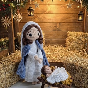 Szűz Mária és a kis Jézus � horgolt amigurumi baba - Meska.hu
