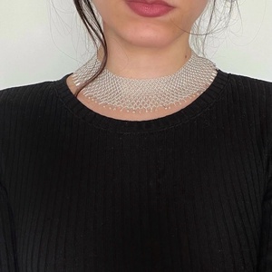 Gyöngyfűzött nyaklánc. Gyöngygallér nyaklánc - ékszer - nyaklánc - gyöngyös nyaklánc - Meska.hu