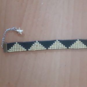 Elegáns gyöngyszövött karkötő , Ékszer, Ékszerszett, Gyöngyfűzés, gyöngyhímzés, MESKA
