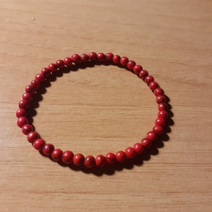 Piros türkiz 4 mm, Ékszer, Karkötő, Gyöngyös karkötő, , MESKA