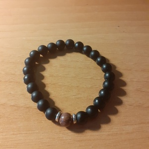 Uveg+Rodonit 8mm, Ékszer, Karkötő, Gyöngyös karkötő, Gyöngyfűzés, gyöngyhímzés, MESKA