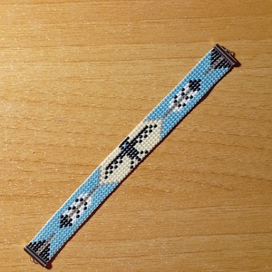 Madaras gyongyszovott karkoto, Ékszer, Karkötő, Gyöngyös karkötő, Gyöngyfűzés, gyöngyhímzés, 15 cm hosszú 1.2 cm szeles karkötő melyet 5 cm lánccal hosszabbitok meg. Így mérete állítható lesz
..., MESKA