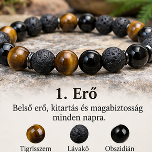 1. ERŐ �  Tigrisszem � Lávakő � Obszidián - Meska.hu