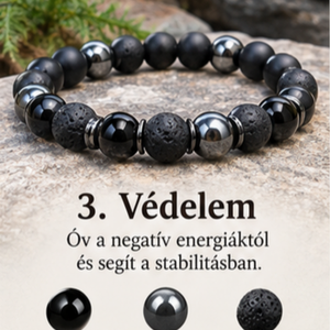 VÉDELEM �  Obszidián � Hematit � Lávakő - Meska.hu