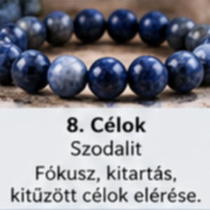 ? 8. Célok � Szodalit, Ékszer, Karkötő, Ásványkarkötő, , MESKA