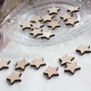 Csillag konfetti fából (20 darabos csomag), Kellékek & szerszámok, Dekorációs kellékek, Egyéb kellékek, Famegmunkálás, MESKA