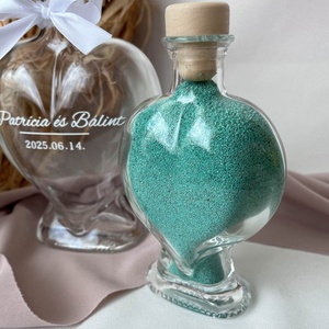 Homokceremónia szett masnival, Esküvői ceremónia szett, Homok ceremónia, Homoköntő ceremónia tölcsérrel - esküvő - emlék & ajándék - nászajándék - ceremónia szett - Meska.hu