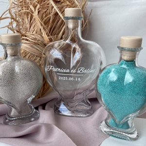 Esküvői ceremónia szett, Homokceremónia szett, Homok ceremónia, Homoköntő ceremónia tölcsérrel - esküvő - emlék & ajándék - nászajándék - ceremónia szett - Meska.hu