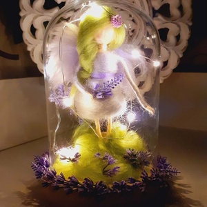 Waldorf álomhozó éjjeli levedula gyapjútündér  - Meska.hu