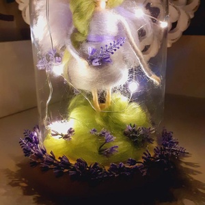 Waldorf álomhozó éjjeli levedula gyapjútündér  - baba - mama - babaszoba dekoráció - éjszakai fény - Meska.hu