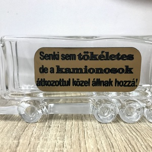 Kamion alakú üveg ajándék kamionosoknak - otthon & lakás - dekoráció - asztal és polc dekoráció - díszüveg - Meska.hu