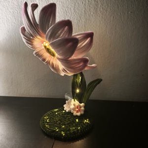 LED-es Zsenília Viráglámpa - baba - mama - babaszoba dekoráció - éjszakai fény - Meska.hu