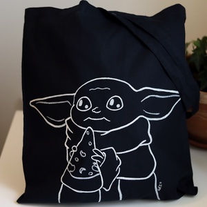 Baby Yoda - festett vászontáska - táska & tok - bevásárlás & shopper táska - shopper, textiltáska, szatyor - Meska.hu