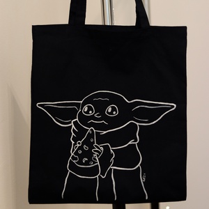 Baby Yoda - festett vászontáska - táska & tok - bevásárlás & shopper táska - shopper, textiltáska, szatyor - Meska.hu