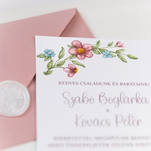 Esküvői meghívó - Virágkoszorú - esküvő - meghívó & kártya - meghívó - Meska.hu