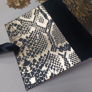 Snakeskin Black and Gold diary - otthon & életmód - papír, írószer - jegyzetfüzet & napló - Meska.hu