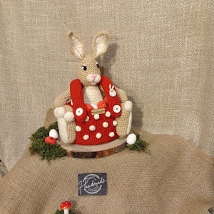 Húsvéti tojástároló amigurumi nyuszi, piros, Otthon & Életmód, Tárolás & Rendszerezés, Tárolókosár, Horgolás, MESKA