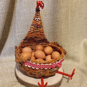 Kotkoda húsvéti tároló és kínálókosár, Otthon & Életmód, Tárolás & Rendszerezés, Tárolókosár, Fonás (csuhé, gyékény, stb.), Papírművészet, MESKA
