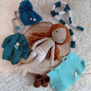 Kézzel horgolt, öltöztethető egyedi amigurumi baba - játék & sport - baba & babaház - öltöztethető baba - Meska.hu