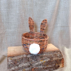 Papírfonott kínálókosár nyuszifüllel - otthon & életmód - tárolás & rendszerezés - tárolókosár - Meska.hu