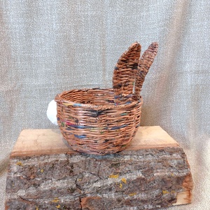 Papírfonott kínálókosár nyuszifüllel - otthon & életmód - tárolás & rendszerezés - tárolókosár - Meska.hu