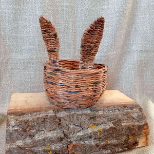 Papírfonott kínálókosár nyuszifüllel - otthon & életmód - tárolás & rendszerezés - tárolókosár - Meska.hu