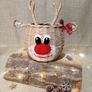 Karácsonyi varázs egy fonott kosárban - Meska.hu