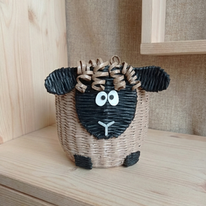 Papírfonott Bárányos Tárolókosár - Meska.hu