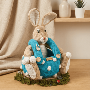 Húsvéti tojástároló amigurumi nyuszi, Otthon & Életmód, Tárolás & Rendszerezés, Tárolókosár, Horgolás, MESKA