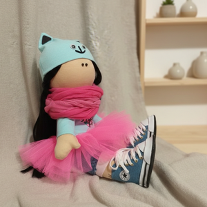 Rózsaszín tüllszoknyás baba, Játék & Sport, Baba & babaház, Baba, Baba-és bábkészítés, Újrahasznosított alapanyagból készült termékek, MESKA