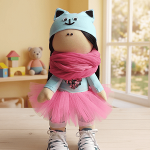 Rózsaszín tüllszoknyás baba, Játék & Sport, Baba & babaház, Baba, Baba-és bábkészítés, Újrahasznosított alapanyagból készült termékek, MESKA