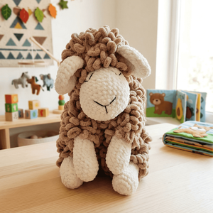 Horgolt göndör bárányok zsenília és puffy fonalból, Játék & Sport, Plüssállat & Játékfigura, Plüss bárány, Horgolás, MESKA