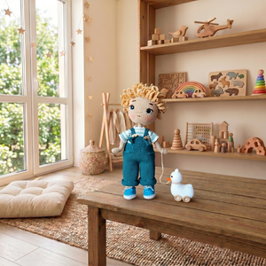 Kézzel horgolt, öltöztethető egyedi amigurumi baba/kisfiú - játék & sport - baba & babaház - öltöztethető baba - Meska.hu