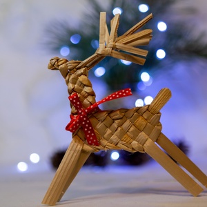 Karácsonyi díszek, fonott szarvasok  (szettben 3 db)- fonott dísz, Karácsony, Karácsonyi lakásdekoráció, Karácsonyi lakásdíszek, Fonás (csuhé, gyékény, stb.), MESKA