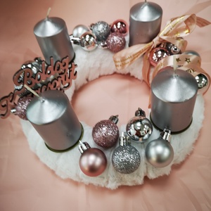 Adventi koszorú, ezüst, Karácsony, Adventi díszek, Adventi koszorú, Mindenmás, MESKA