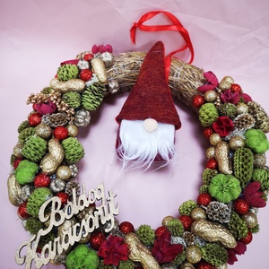 Manós, karácsonyi ajtódísz - karácsony - karácsonyi lakásdekoráció - karácsonyi ajtódíszek - Meska.hu