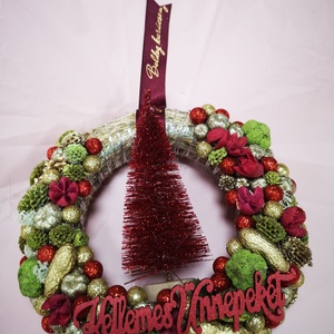 Koszorú, karácsonyi ajtódísz - karácsony - karácsonyi lakásdekoráció - karácsonyi ajtódíszek - Meska.hu