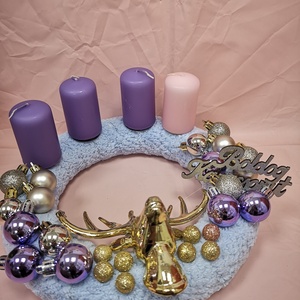 Karácsonyi dekoráció. Szarvasos adventi koszorú  - karácsony - adventi díszek - adventi koszorú - Meska.hu