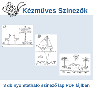 Nyári hangulat - Nyomtatható színezők - otthon & életmód - papír, írószer - színező - Meska.hu