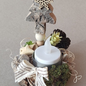  Karácsonyi kis asztaldíszek elemes teamécsessel - Meska.hu