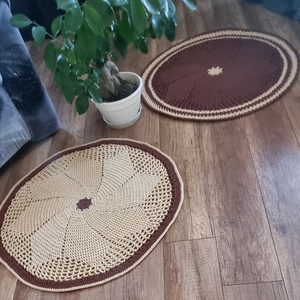 Kézzel horgolt örvény mintás körszőnyeg szett / 2 db / - otthon & életmód - lakástextil - szőnyeg - horgolt szőnyeg - Meska.hu