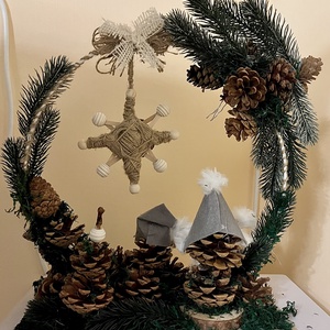 Manó család asztaldísz - karácsony - adventi díszek - adventi asztaldísz - Meska.hu