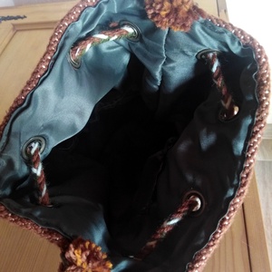 Gyapjú válltáska barna-narancs - táska & tok - kézitáska & válltáska - vállon átvethető táska - Meska.hu