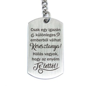 Te lettél a Keresztanyukám acél medálos kulcstartó, Táska & Tok, Kulcstartó & Táskadísz, Kulcstartó, , MESKA