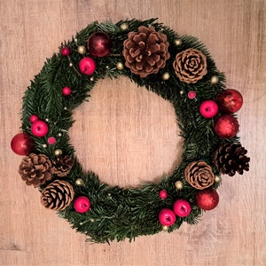 Élőfenyős karácsonyi asztaldísz - 35 cm - karácsony - adventi díszek - adventi ajtódísz - Meska.hu