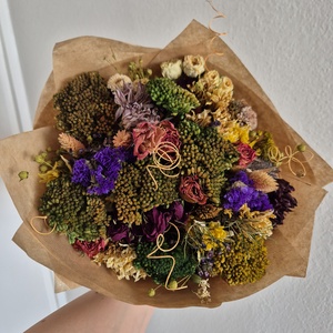 Színes szárazvirág csokor - Meska.hu