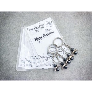 Merry Christmas kulcstartó hematittal 5dbos csomag - Meska.hu