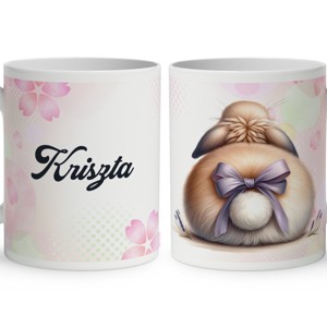 Névvel kérhető - Nyuszi popsi lila masnival mintás bögre, Otthon & Életmód, Konyhafelszerelés, tálalás, Tálalás, Bögre & Csésze, , MESKA