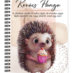 Személyre szabható - Sütis sünike mintás A5-ös füzet, Otthon & Életmód, Papír, írószer, Jegyzetfüzet & Napló, , MESKA