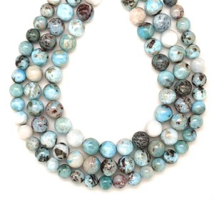 Larimár golyó AB 8-9mm  ékszerkészítő alapanyag (füzér), Kellékek & szerszámok, Ásvány alapanyag, Ásványfüzér, , MESKA